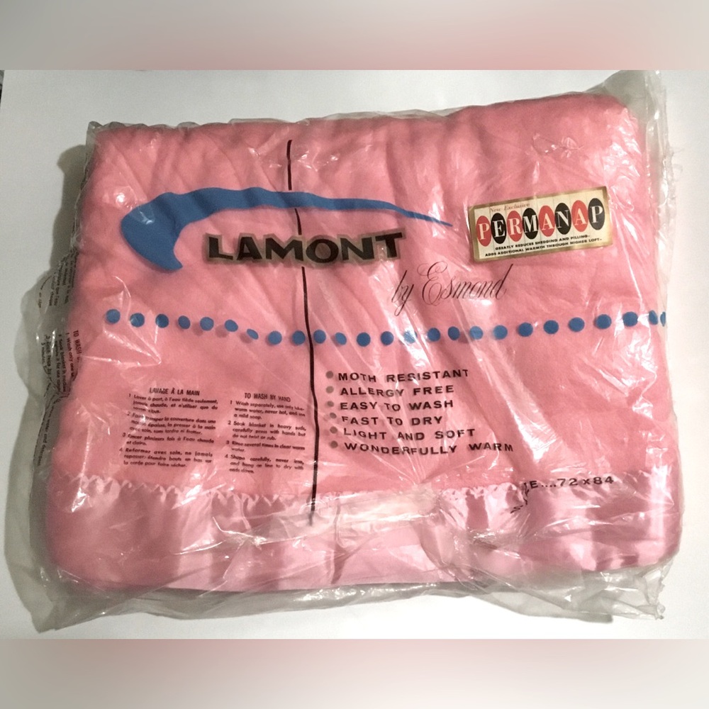 Vintage New in Bag Permanap blanket 1950s